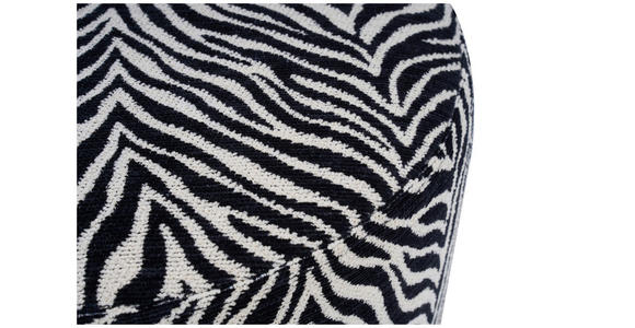 HOCKER in Holz, Metall, Textil Schwarz, Weiß  - Schwarz/Weiß, KONVENTIONELL, Holz/Textil (35/42/35cm) - Xora