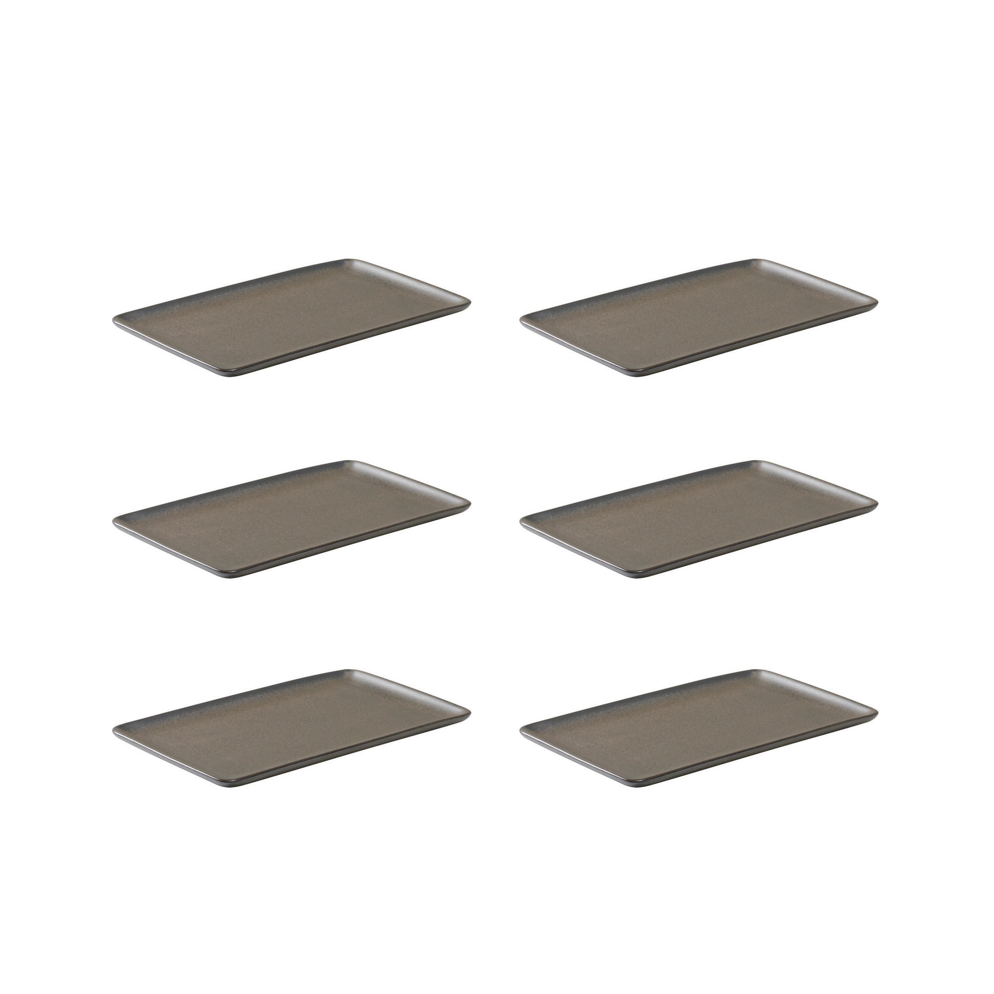 SERVIERPLATTEN-SET RAW 6-teilig  - Braun, Basics, Keramik (1,5/15/23,5cm) - Aida
