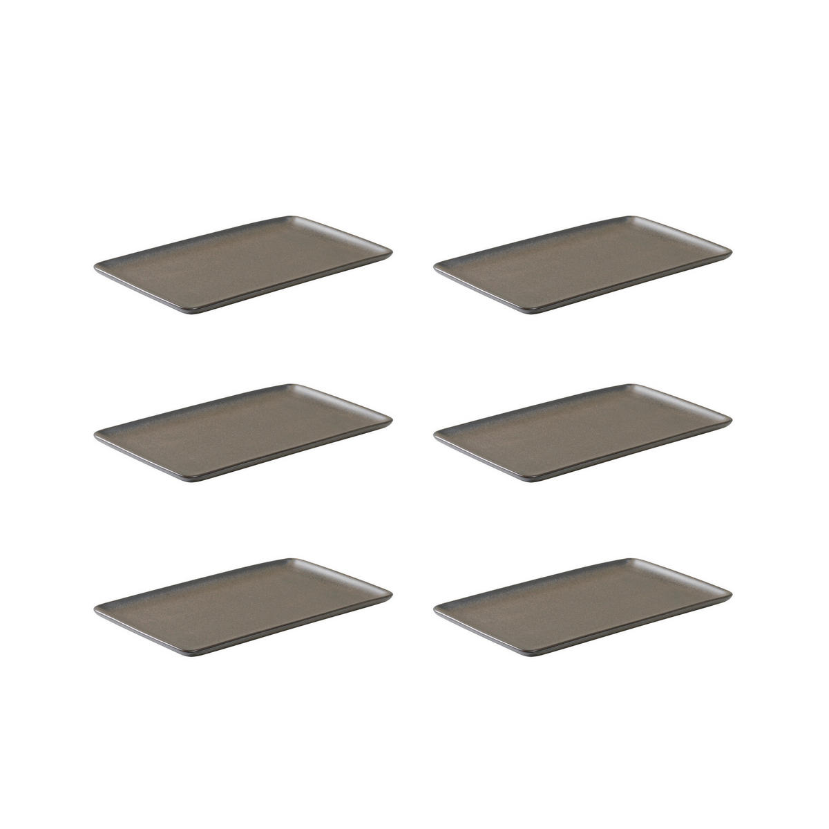 SERVIERPLATTEN-SET RAW 6-teilig  - Braun, Basics, Keramik (1,5/15/23,5cm) - Aida