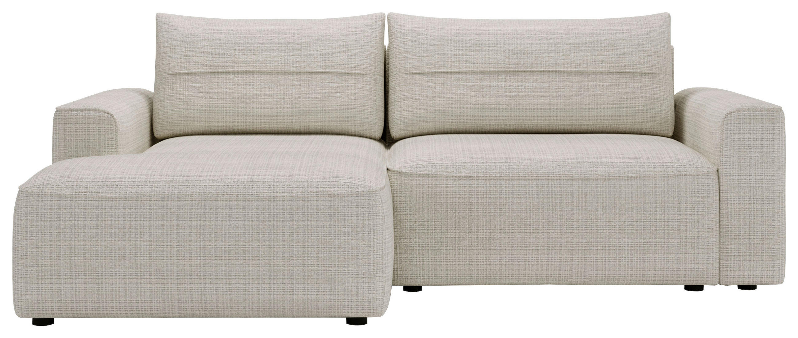 ECKSOFA Creme Chenille  - Creme/Schwarz, Design, Kunststoff/Textil (144/233cm) - Livetastic