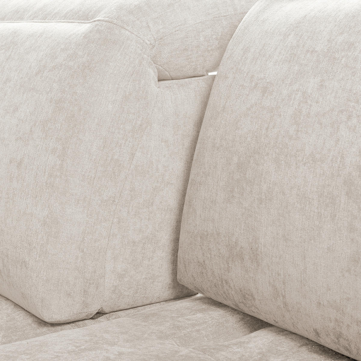 ECKSOFA  Webstoff Sandfarben  - Sandfarben/Schwarz, Design, Textil/Metall (268/195cm) - Livetastic