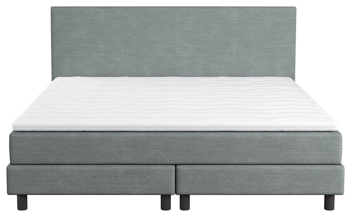 BOXBETT 160/200 cm  in Hellgrün  - Schwarz/Hellgrün, Modern, Holzwerkstoff/Textil (160/200cm) - MID.YOU