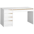 SCHREIBTISCH 140/60/76 cm  in Weiß, Eichefarben  - Eichefarben/Weiß, MODERN, Holzwerkstoff (140/60/76cm) - Venda