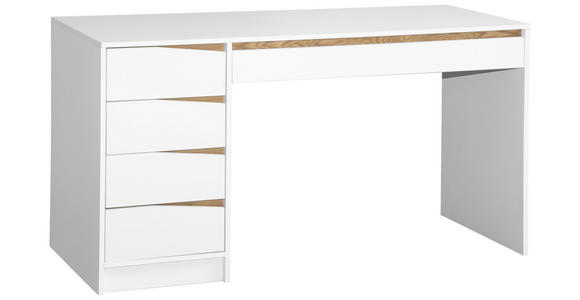 SCHREIBTISCH 140/60/76 cm in Weiß, Eichefarben - Eichefarben/Weiß, MODERN, Holzwerkstoff (140/60/76cm) - Venda