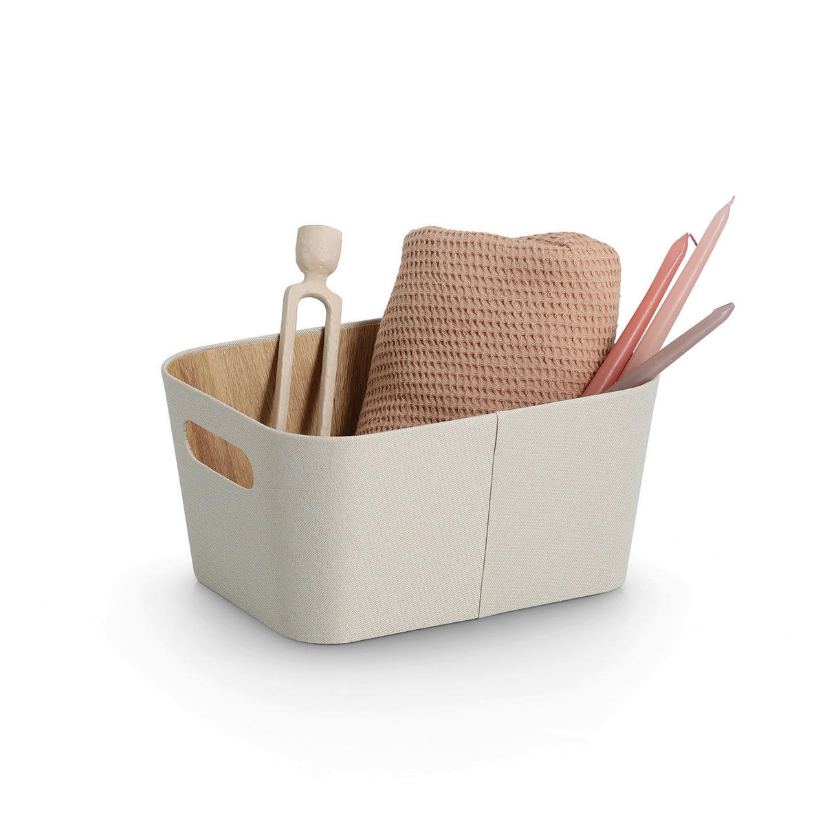 AUFBEWAHRUNGSBOXEN-SET  - Beige/Braun, Basics, Naturmaterialien/Textil - Zeller Present