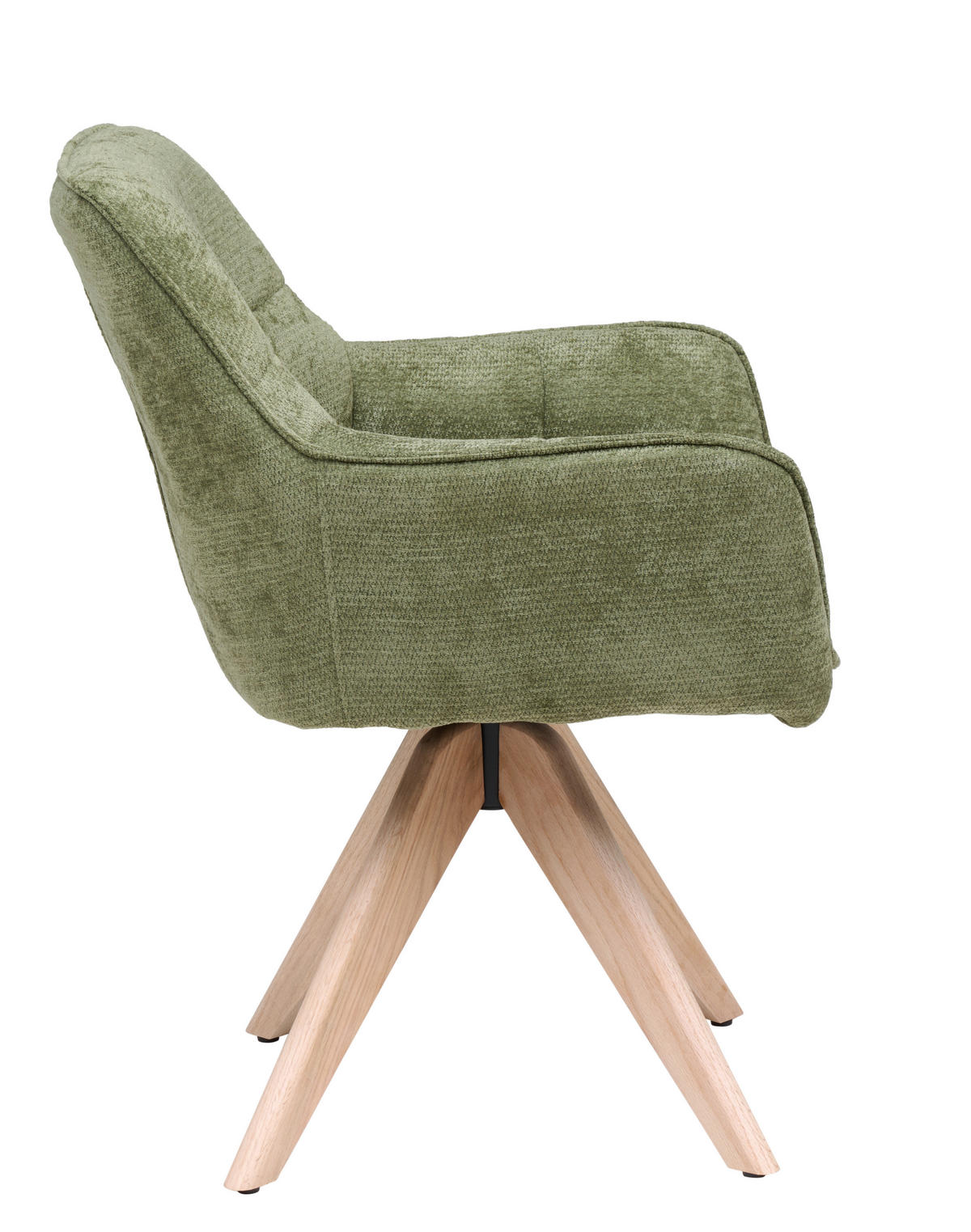 ARMLEHNSTUHL  Sitzfläche 360° drehbar Chenille  - Eichefarben/Grün, Basics, Holz/Textil (64/85/62cm) - Livetastic