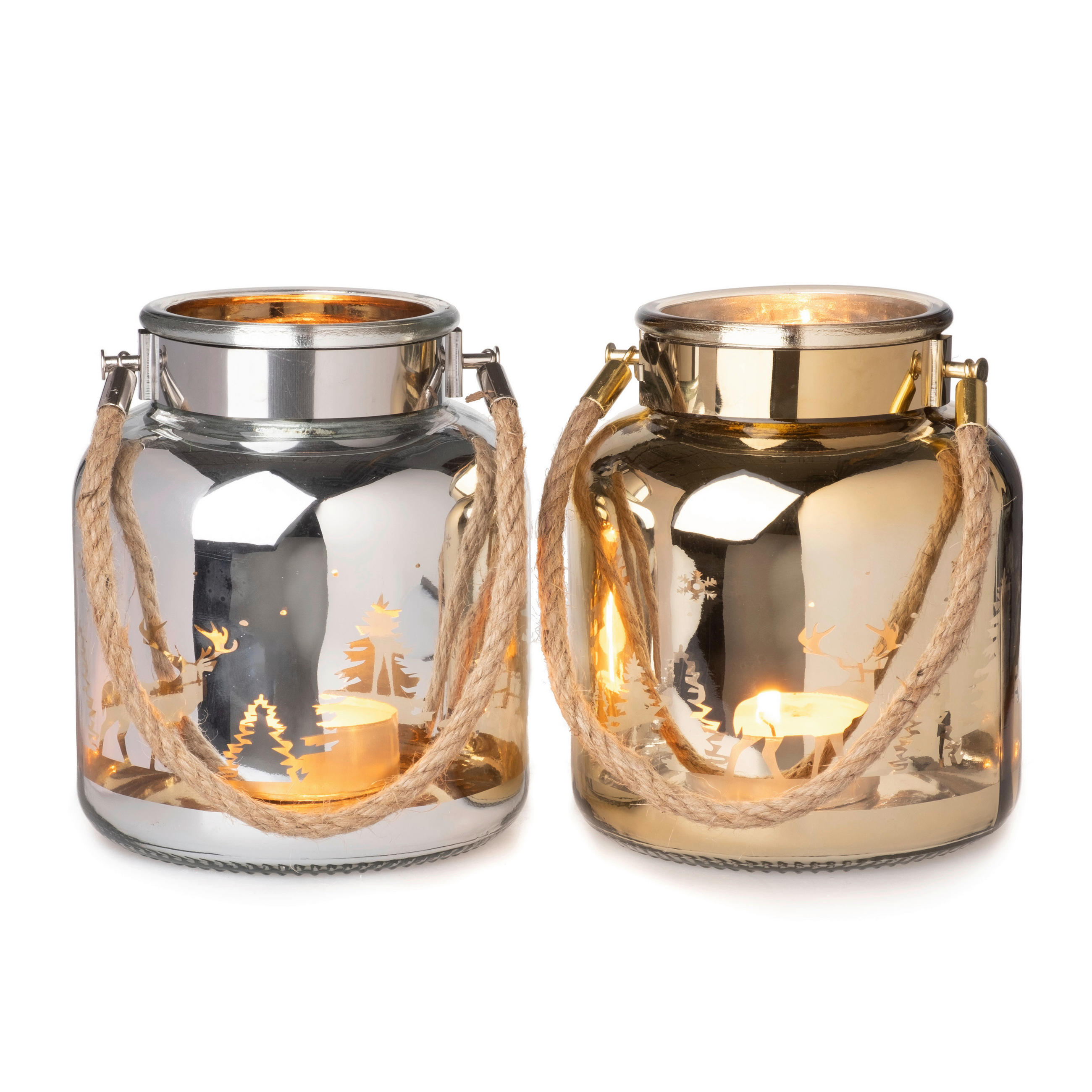 LJUSLYKTA  - silver/guldfärgad, Lifestyle, glas (16/13,7cm) - X-Mas