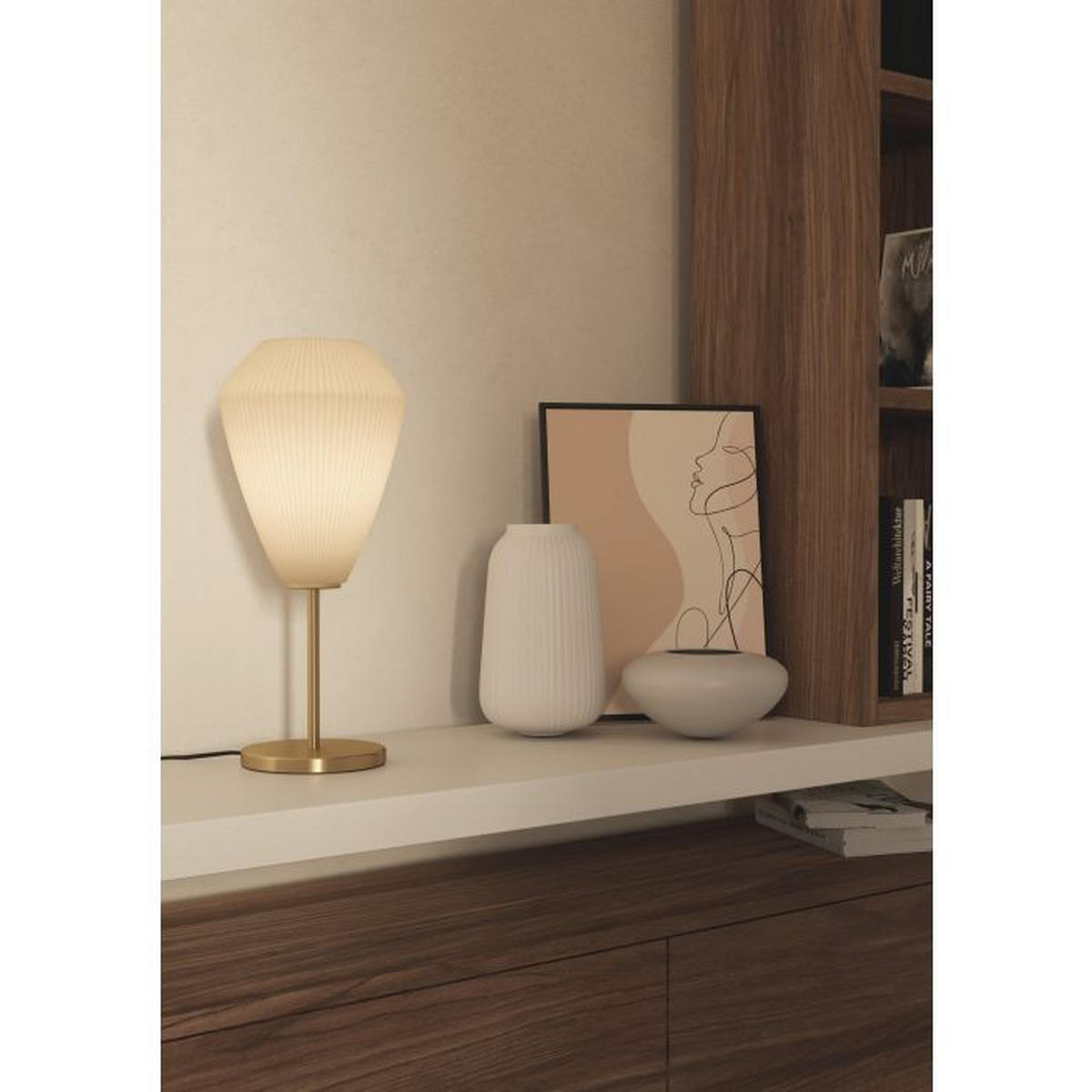 STONA LAMPA - boja mesinga/boja peska, Osnovno, staklo/metal (20/46cm)