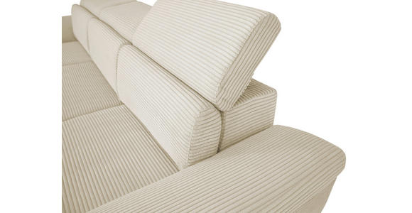 ECKSOFA inkl. Funktionen Naturfarben Cord  - Silberfarben/Naturfarben, Design, Textil/Metall (250/167cm) - Xora