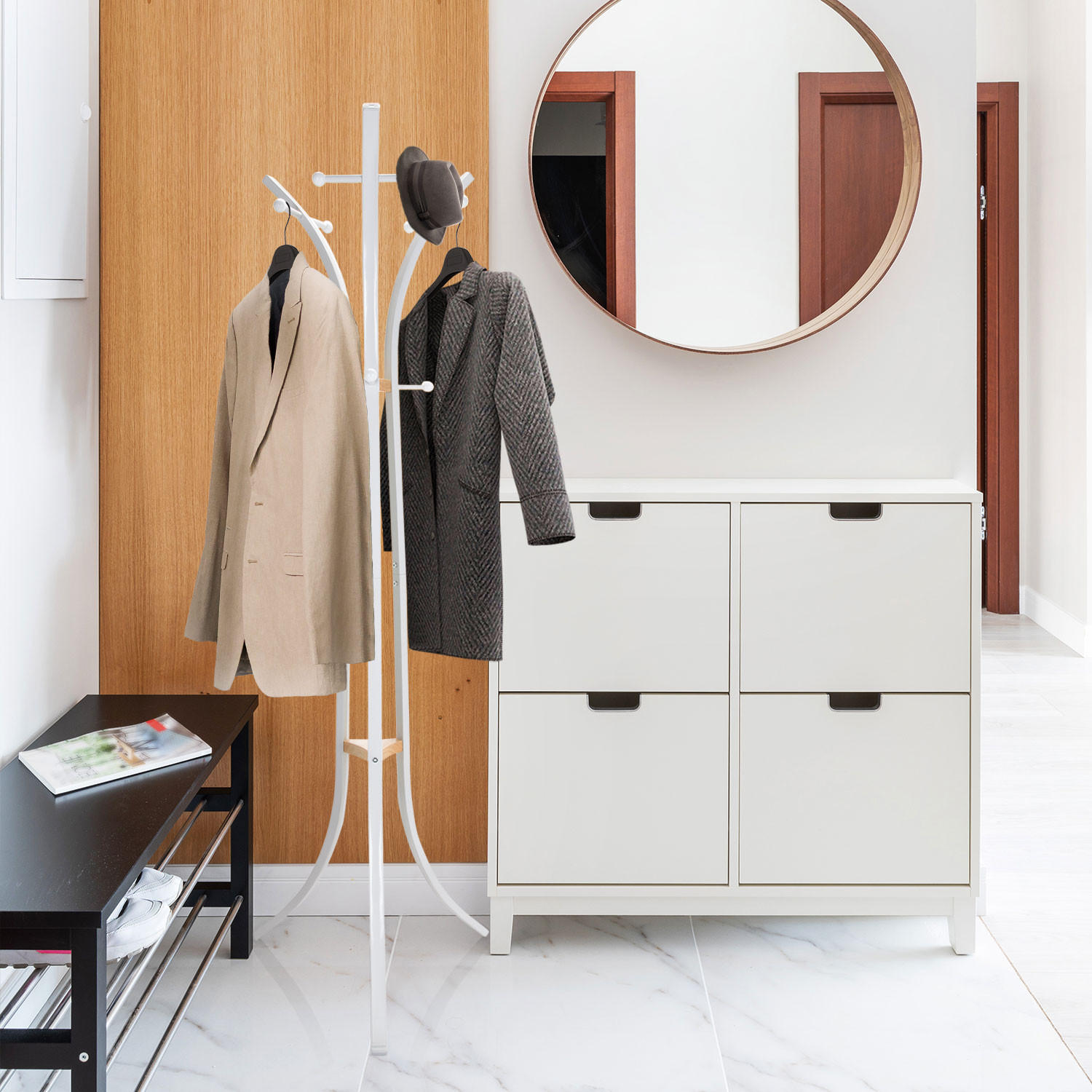 KLÄDSTÄLLNING i vit 58/176/58 cm   - vit, Modern, metall (58/176/58cm) - MID.YOU