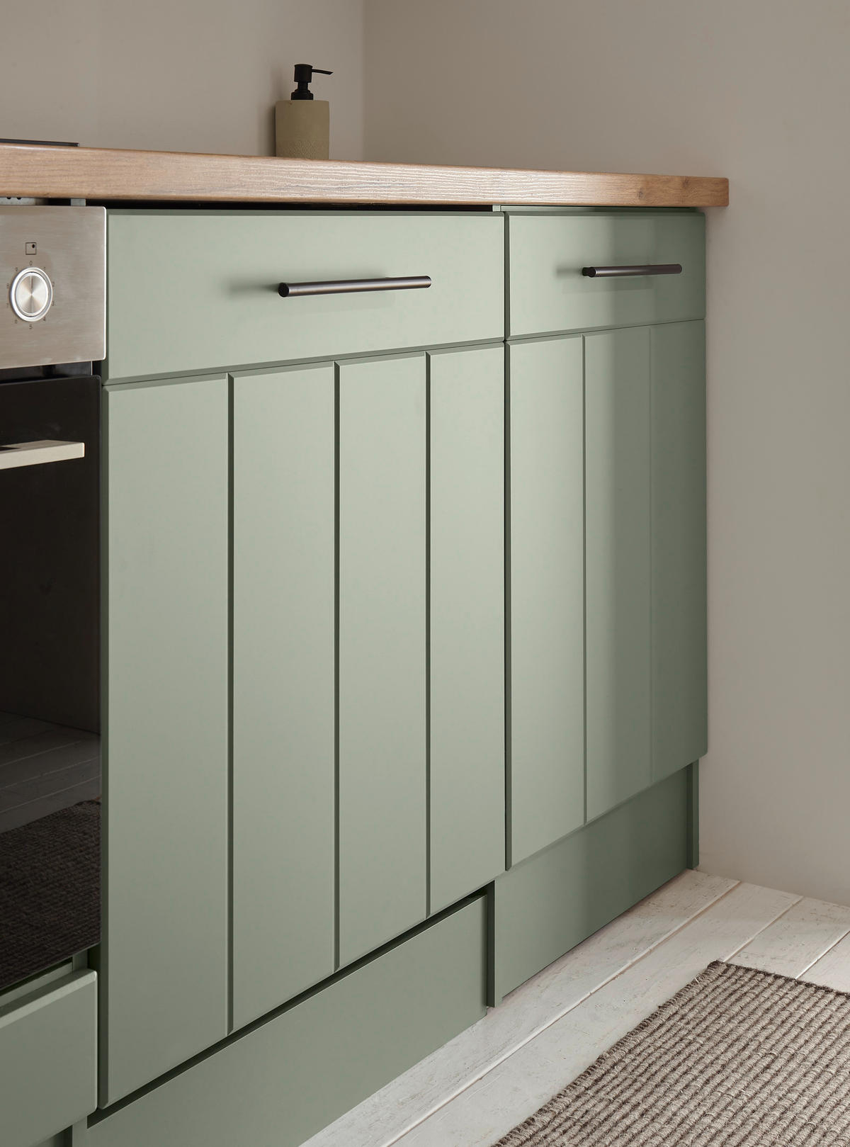 KÜCHENBLOCK 220 cm   in Wildeiche, Schilfgrün  - Schilfgrün/Wildeiche, Trend, Holzwerkstoff/Metall (220cm) - Respekta