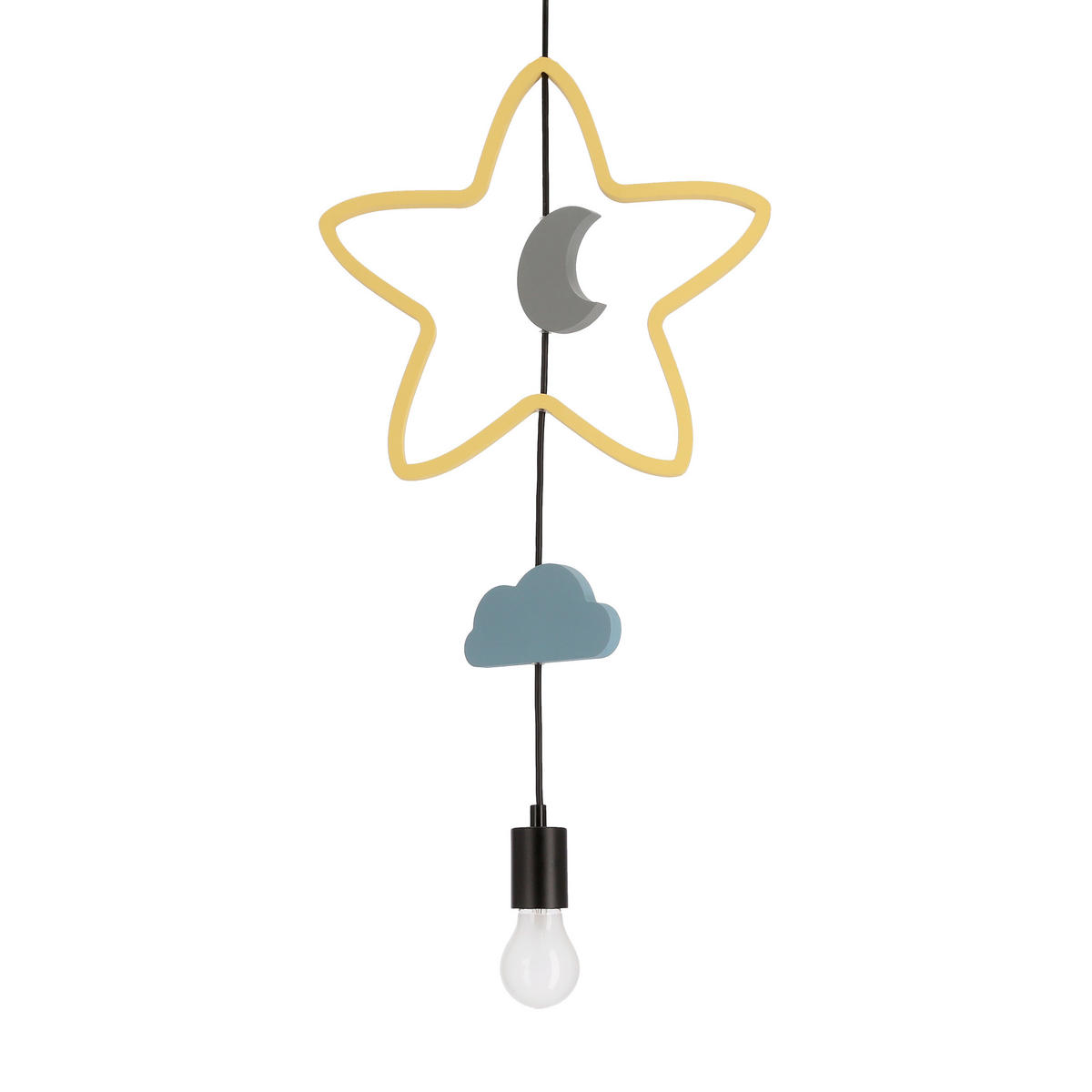 HÄNGLAMPA FÖR BARN Trio 100/36/100 cm  - multicolor, Basics, metall/trämaterial (100/36/100cm)