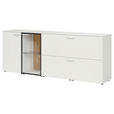 SIDEBOARD 210/80/42 cm  - Eichefarben/Schwarz, Design, Glas/Holz (210/80/42cm) - Moderano