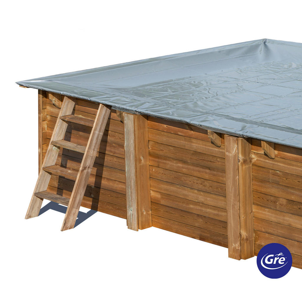Thumbnail - Gre Poolabdeckplane, Grau, Kunststoff, 335x335 cm, Freizeit, Pools und Wasserspaß, Poolzubehör, Poolabdeckung