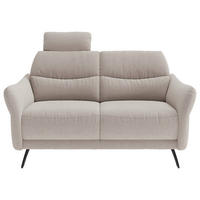 2-SITZER-SOFA Flachgewebe Sandfarben  - Sandfarben/Schwarz, Konventionell, Textil/Metall (163/91/92cm) - Pure Home Comfort