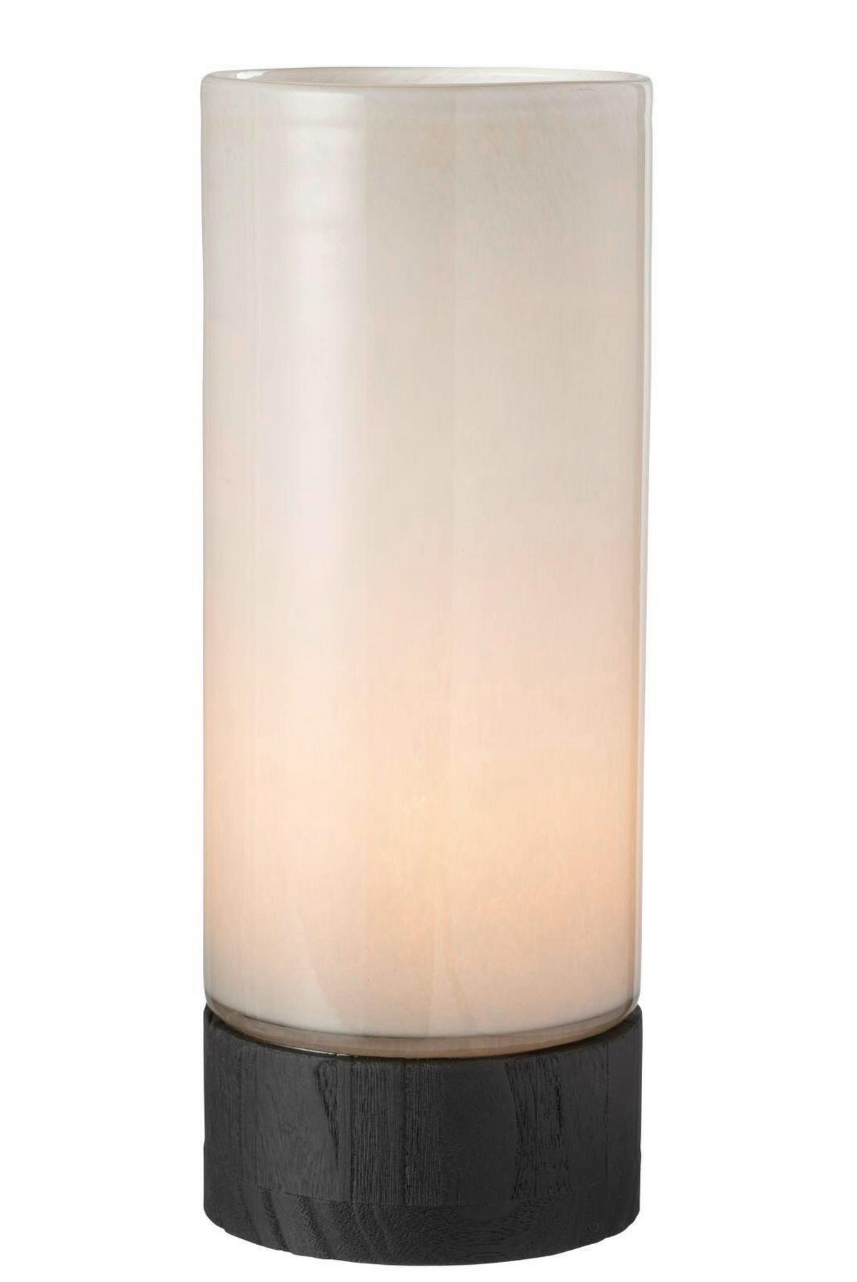 TEELICHTHALTER - Schwarz/Grau, Design, Glas/Holz (14,5/14,5/36,5cm) - Ambia Home