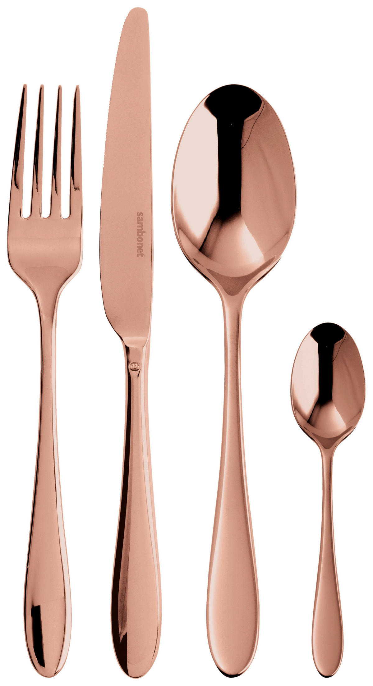 BESTECKSET 24-teilig Edelstahl  - Kupferfarben, Basics, Metall (32,8/32,5/5,1cm) - Sambonet