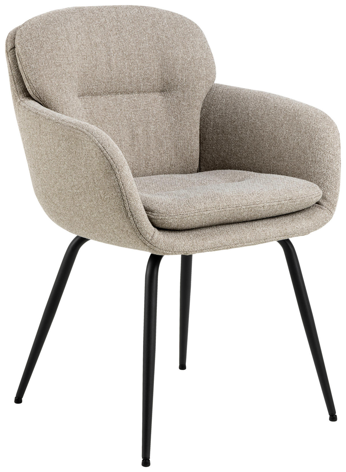 ARMLEHNSTUHL  in Struktur  - Beige/Schwarz, Design, Textil/Metall (58/84/59cm) - MID.YOU