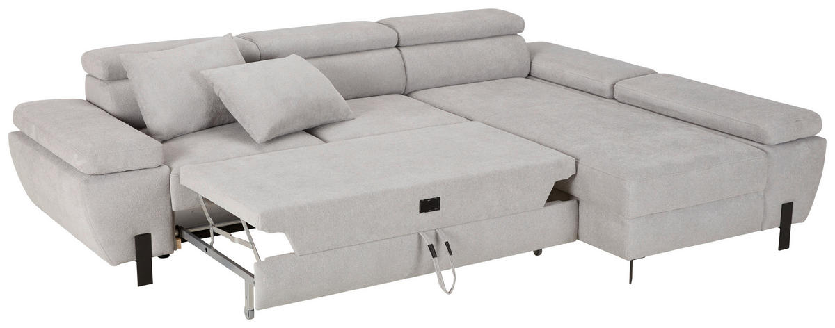 HÖRNSOFFA i vävt tyg grå  - ljusgrå/svart, Modern, metall/trämaterial (277/189cm) - MID.YOU