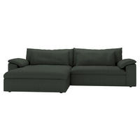 ECKSOFA  Chenille Waldgrün  - Waldgrün/Schwarz, Modern, Kunststoff/Textil (198/306cm) - Carryhome