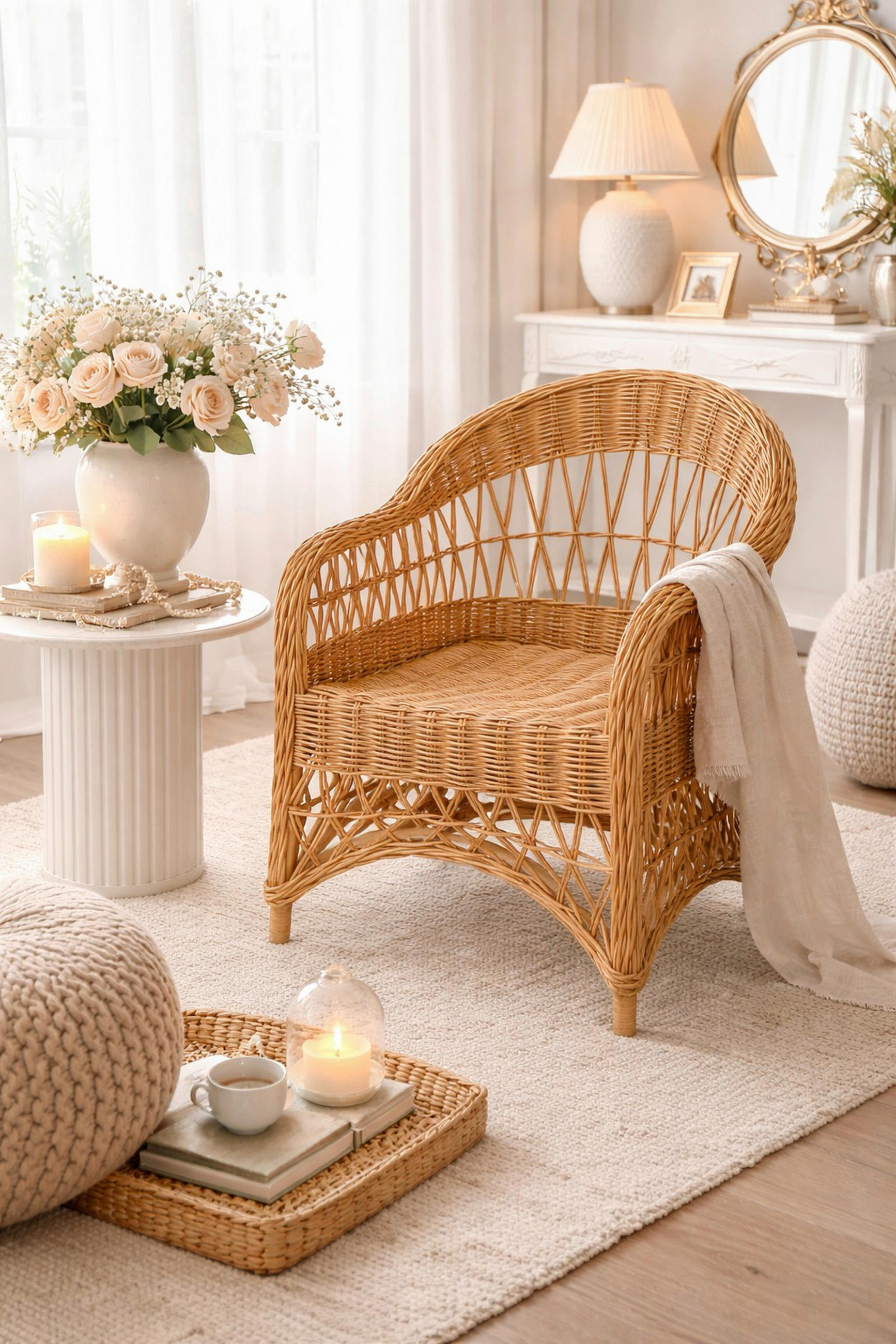 Mid.you Sessel Honig 65x85x65 cm