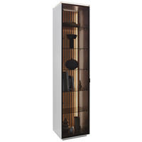 VITRINE 45,8/198,6/40 cm Weiß  45,8/198,6/40 cm  - Schwarz/Weiß, Design, Glas/Holz (45,8/198,6/40cm) - Dieter Knoll