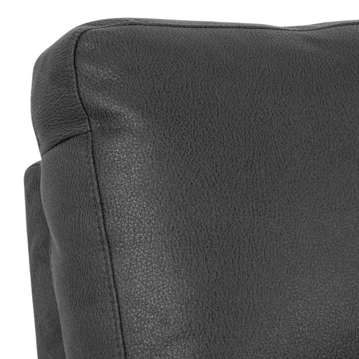 2-SITZER-SOFA Lederlook, Mikrofaser Grau  - Schwarz/Grau, KONVENTIONELL, Textil/Metall (160/102/96cm) - Carryhome