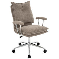 SCAUN ROTATIV  țesătură maro, culoare crom  - maro/culoare crom, Design, plastic/metal (61/92-102/62cm) - Carryhome