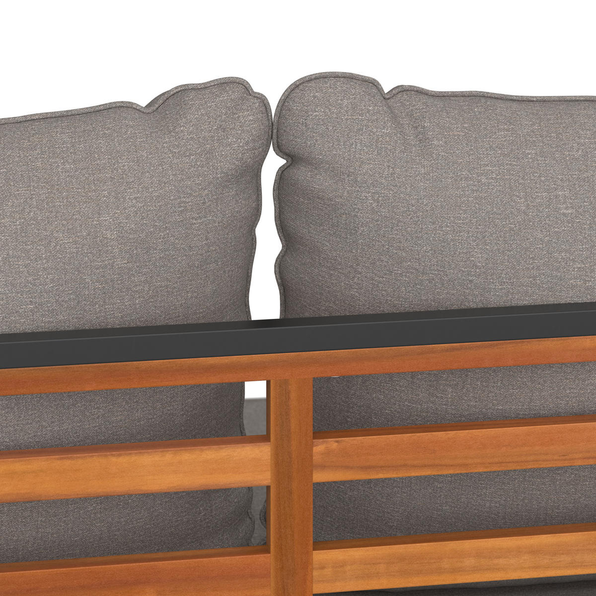 GARTENSET  - Schwarz/Akaziefarben, Design, Holz/Textil (128/68/90/70/70/41,5/68/68/50cm) - Ambia Garden