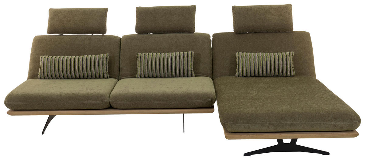 SEDEŽNA GARNITURA, svetlo zelena  - črna/bež, Design, kovina/tekstil (318/92/90/165cm) - Dieter Knoll