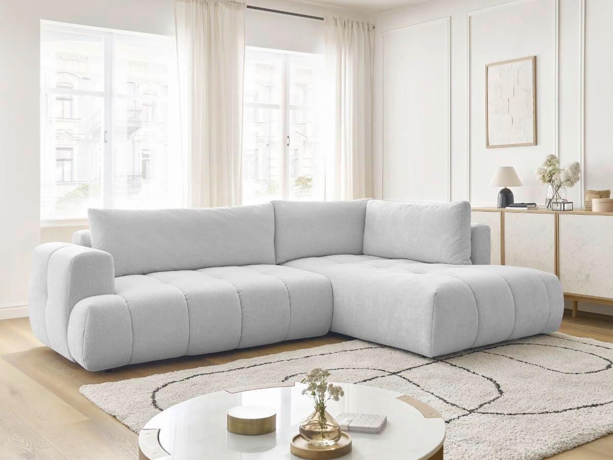 ECKSCHLAFSOFA FUJI Leinenoptik Hellgrau  inkl.  - Hellgrau/Schwarz, MODERN, Kunststoff/Textil (282/204cm)