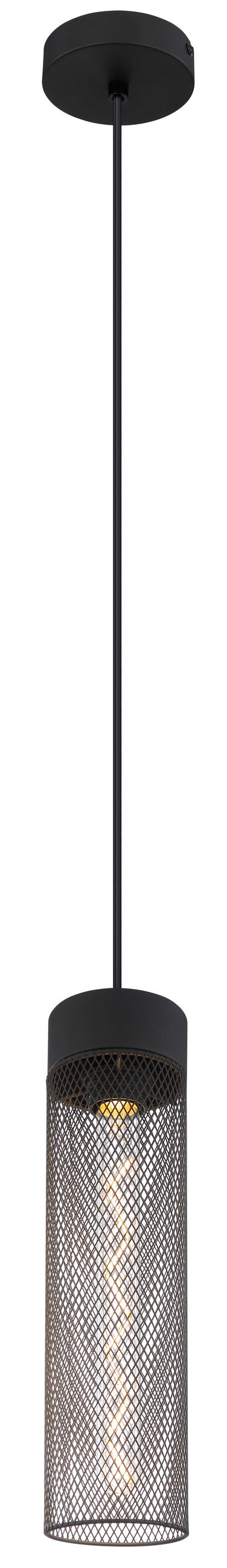 HÄNGELEUCHTE 10/120 cm    - Schwarz, Design, Metall (10/120cm) - Globo