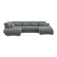 WOHNLANDSCHAFT MULTI Anthrazit Chenille  - Chromfarben/Anthrazit, MODERN, Textil/Metall (228/345/184cm) - Livetastic