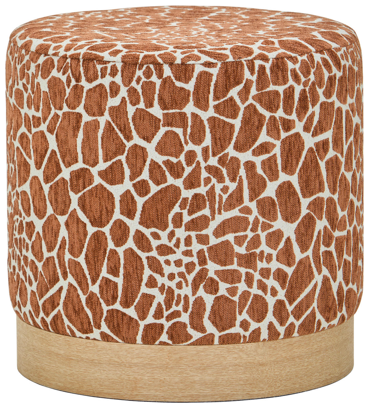 HOCKER Jacquard Esche Braun, Beige  - Eichefarben/Beige, LIFESTYLE, Holz/Textil (40/40/40cm) - Xora