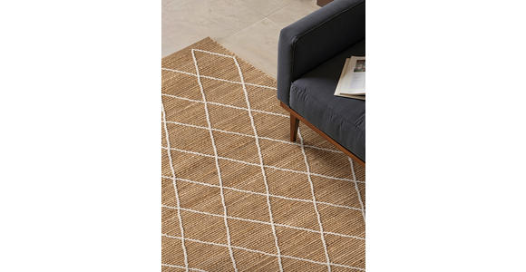 FLACHWEBETEPPICH 200/300 cm Kunu Weiß, Sandfarben - Sandfarben/Weiß, Basics, Textil (200/300cm) - Novel