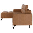 ECKSOFA Rostfarben Chenille  - Rostfarben/Schwarz, KONVENTIONELL, Textil/Metall (178/264cm) - Hom`in