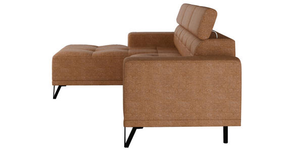 ECKSOFA Rostfarben Chenille - Rostfarben/Schwarz, KONVENTIONELL, Textil/Metall (178/264cm) - Hom`in