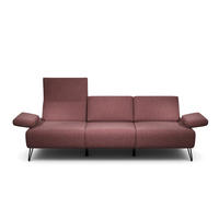 3-SITZER-SOFA Chenille Rot  - Rot/Schwarz, Design, Textil/Metall (234-264/85/86-94cm) - SENSOO