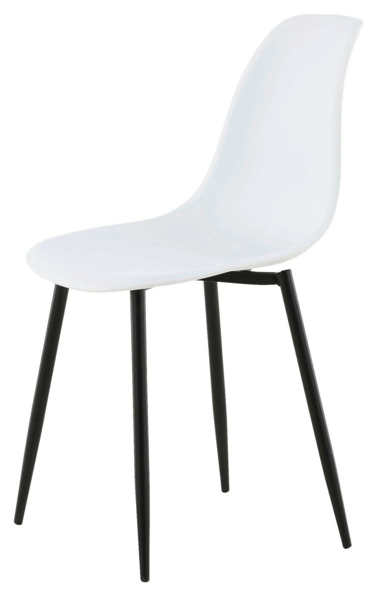 STOLSET 2 styck stål matt  - vit/svart, Design, metall/plast (45,5/81/58cm) - Livetastic