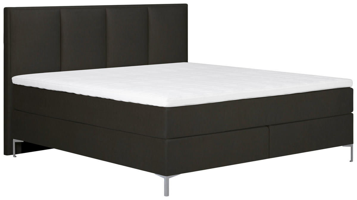 BOXSPRINGBETT 140/200 cm  in Anthrazit  - Anthrazit/Alufarben, Modern, Textil (140/200cm) - MID.YOU