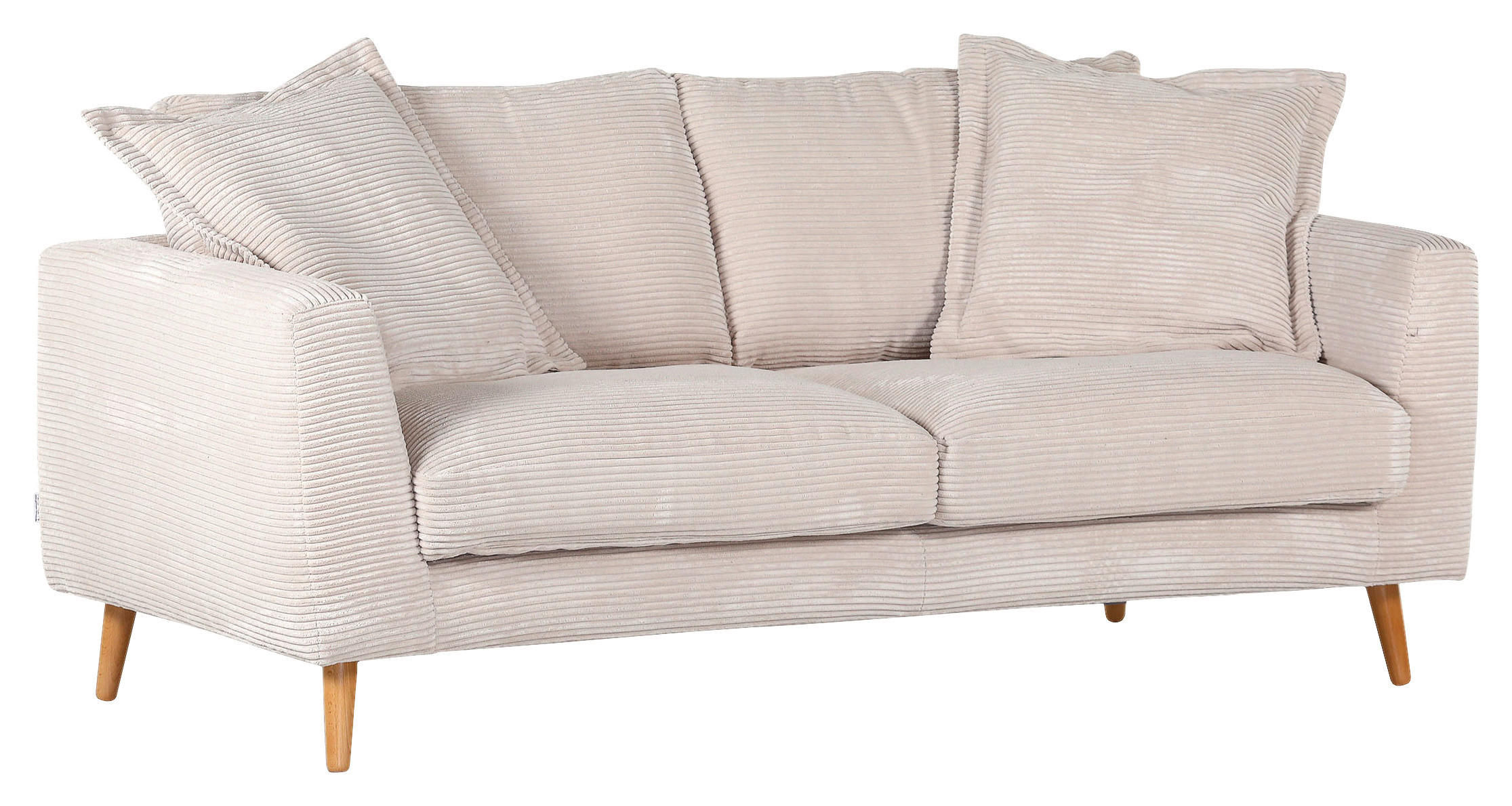 2,5-SITZER Cord Beige  - Beige/Naturfarben, Romantik / Landhaus, Holz/Textil (195/69/100cm) - Landscape