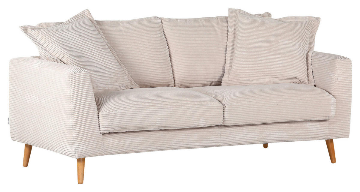 2,5-SITZER Cord Beige  - Beige/Naturfarben, Romantik / Landhaus, Holz/Textil (195/69/100cm) - Landscape