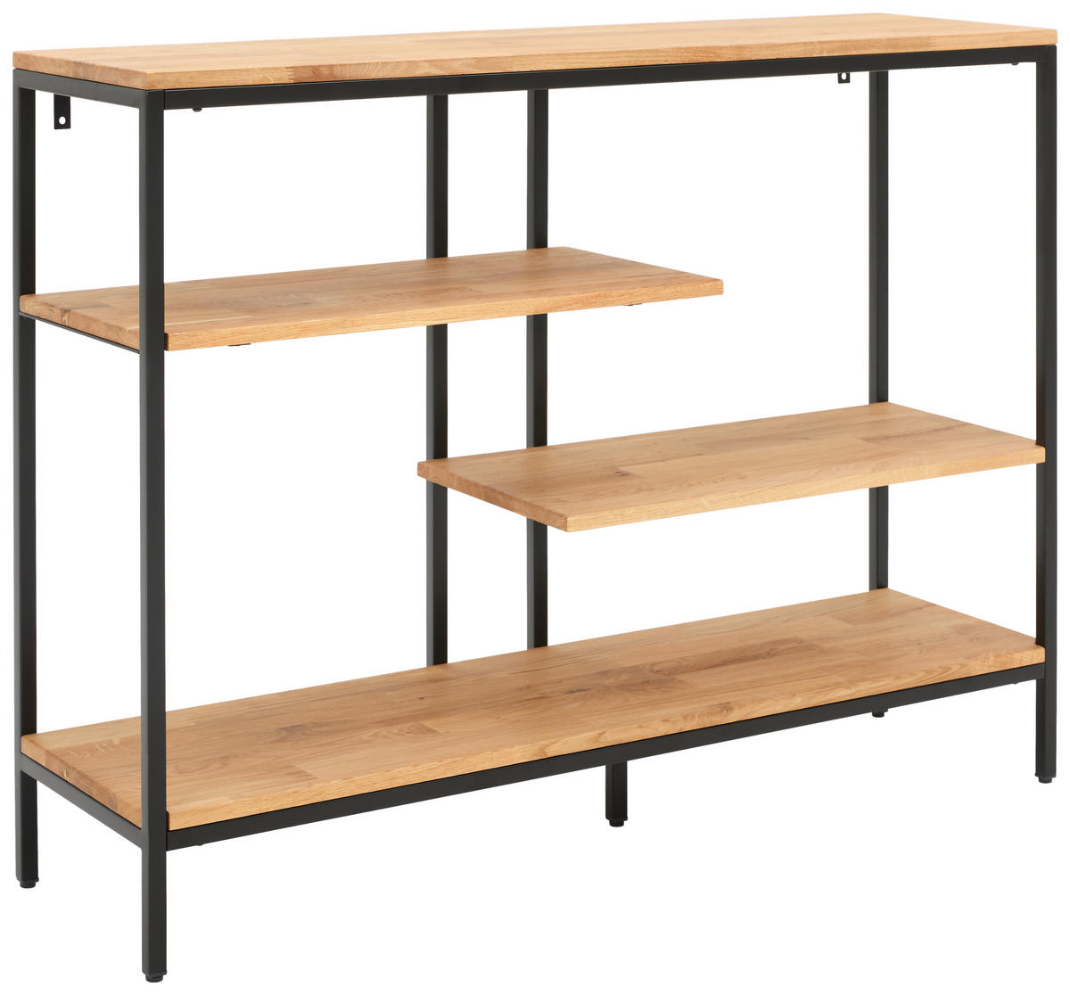 REGAL  120/90/35 cm Schwarz, Eichefarben  - Eichefarben/Schwarz, Trend, Holz/Metall (120/90/35cm) - Landscape