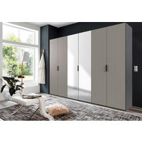 FALTTÜRENSCHRANK 300/236/58 cm 3-türig Graphitfarben, Grau, Sahara  - Schwarz/Graphitfarben, Design, Glas/Holzwerkstoff (300/236/58cm) - Boxxx
