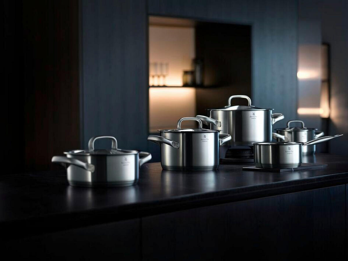 KOCHTOPFSET WMF Compact Cuisine 4-teilig  - Edelstahlfarben, Basics, Metall (50,6/29,4/23,7cm) - WMF