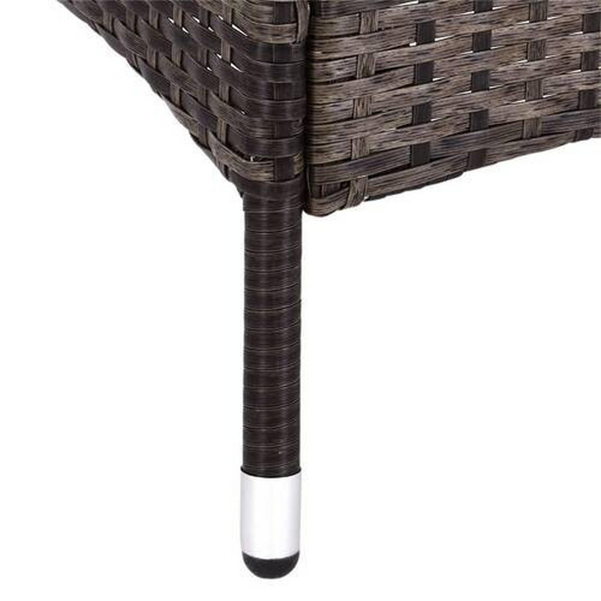 LOUNGEGARNITUR 4-teilig   Stahl  - Dunkelbraun/Creme, MODERN, Glas/Kunststoff - Ondega