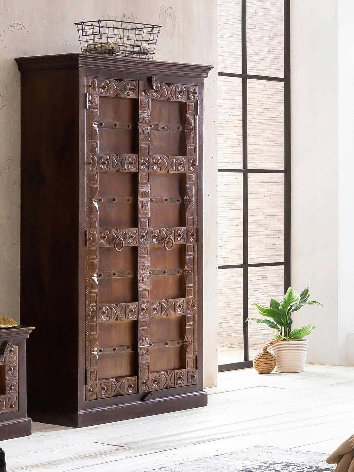 GARDEROBENSCHRANK  in 100/180/45 cm  - Messingfarben/Braun, Design, Holz/Metall (100/180/45cm) - MID.YOU