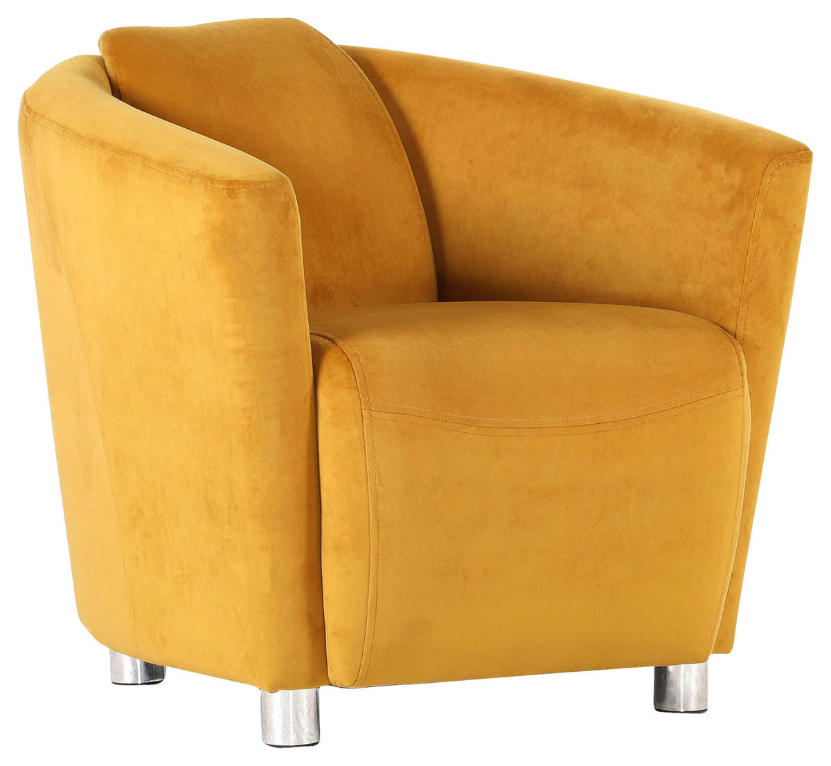 COCKTAILSESSEL Mikrofaser Gelb    - Chromfarben/Gelb, Design, Holzwerkstoff/Textil (72/72/85cm)