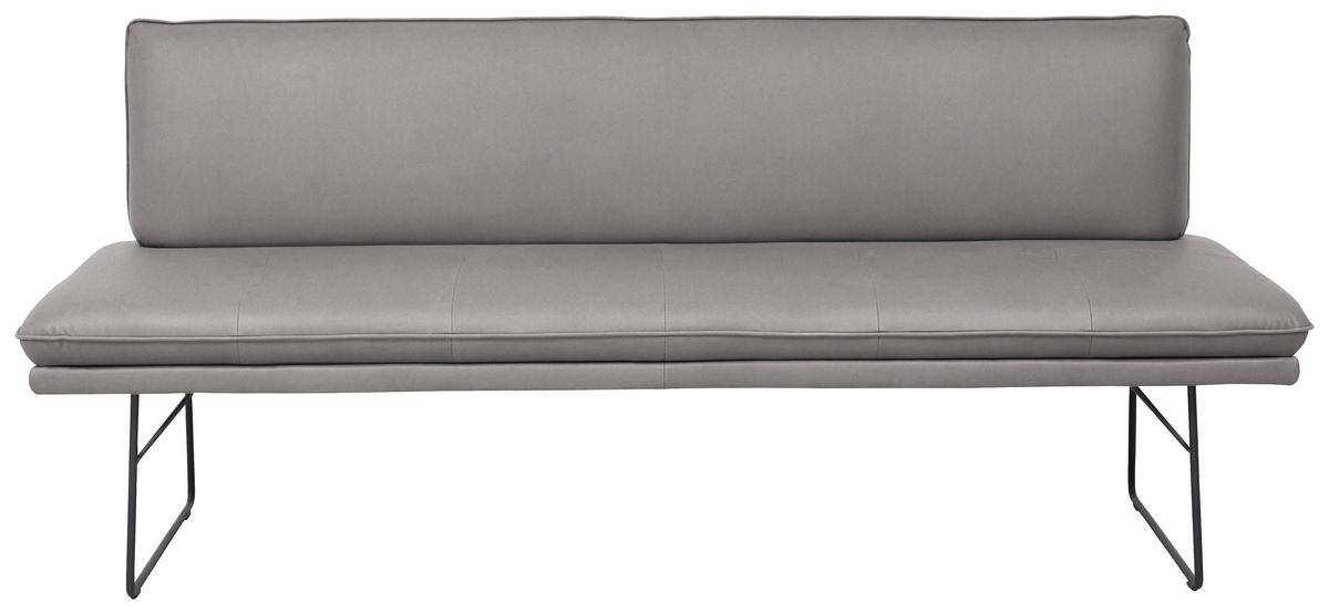 SITZBANK in Metall, Textil Grau, Schwarz  - Schwarz/Grau, Design, Textil/Metall (195/87/65cm) - Dieter Knoll