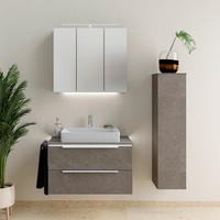 MOSDÓSZEKRÉNY MOSDÓVAL  - lávaszürke/fehér, Konventionell, faalapú anyag/kő (85cm) - Dieter Knoll